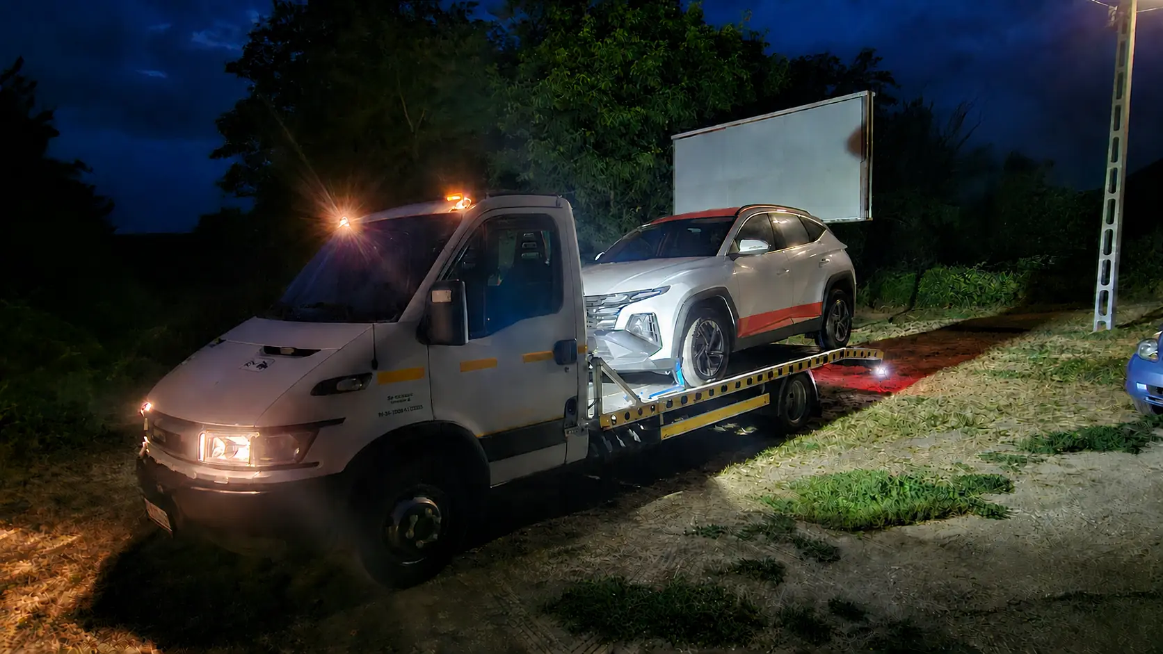 Silver Road autómentő éjszakai mentési helyszínen